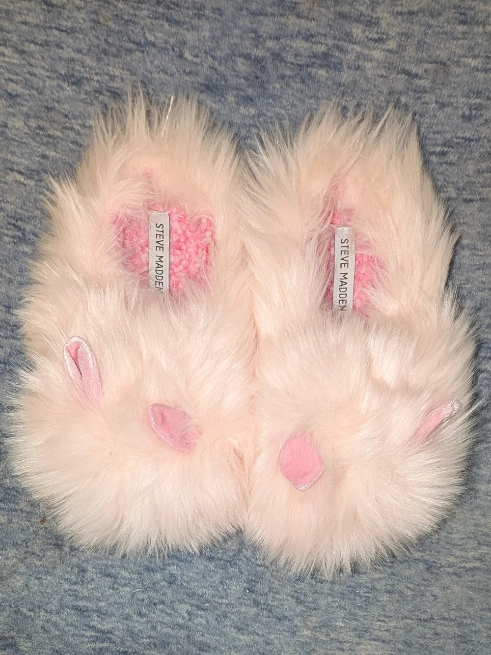 Steve Madden Kids 4/5 Pink Faux-Fur Bunny Slippers